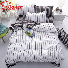 Load image into Gallery viewer, Sisher Simple Bedclothes Bedding Set With Pillowcase Pillow Case Duvet Cover Sets Bed Linen Single Double Full King Size Covers