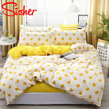 Load image into Gallery viewer, Sisher Simple Bedclothes Bedding Set With Pillowcase Pillow Case Duvet Cover Sets Bed Linen Single Double Full King Size Covers