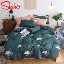 Load image into Gallery viewer, Sisher Simple Bedclothes Bedding Set With Pillowcase Pillow Case Duvet Cover Sets Bed Linen Single Double Full King Size Covers