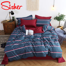 Load image into Gallery viewer, Sisher Simple Bedclothes Bedding Set With Pillowcase Pillow Case Duvet Cover Sets Bed Linen Single Double Full King Size Covers