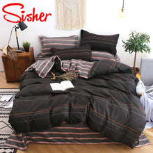 Load image into Gallery viewer, Sisher Simple Bedclothes Bedding Set With Pillowcase Pillow Case Duvet Cover Sets Bed Linen Single Double Full King Size Covers