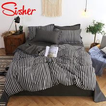 Load image into Gallery viewer, Sisher Simple Bedclothes Bedding Set With Pillowcase Pillow Case Duvet Cover Sets Bed Linen Single Double Full King Size Covers