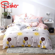 Load image into Gallery viewer, Sisher Simple Bedclothes Bedding Set With Pillowcase Pillow Case Duvet Cover Sets Bed Linen Single Double Full King Size Covers