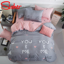Load image into Gallery viewer, Sisher Simple Bedclothes Bedding Set With Pillowcase Pillow Case Duvet Cover Sets Bed Linen Single Double Full King Size Covers