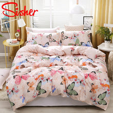 Load image into Gallery viewer, Sisher Simple Bedclothes Bedding Set With Pillowcase Pillow Case Duvet Cover Sets Bed Linen Single Double Full King Size Covers