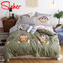 Load image into Gallery viewer, Sisher Simple Bedclothes Bedding Set With Pillowcase Pillow Case Duvet Cover Sets Bed Linen Single Double Full King Size Covers