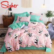 Load image into Gallery viewer, Sisher Simple Bedclothes Bedding Set With Pillowcase Pillow Case Duvet Cover Sets Bed Linen Single Double Full King Size Covers