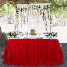 Load image into Gallery viewer, OurWarm Many Tulle Tutu Table Skirt Tulle Tableware for Wedding Decoration Baby Shower Party Wedding Table Skirting Home Textile