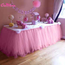Load image into Gallery viewer, OurWarm Many Tulle Tutu Table Skirt Tulle Tableware for Wedding Decoration Baby Shower Party Wedding Table Skirting Home Textile